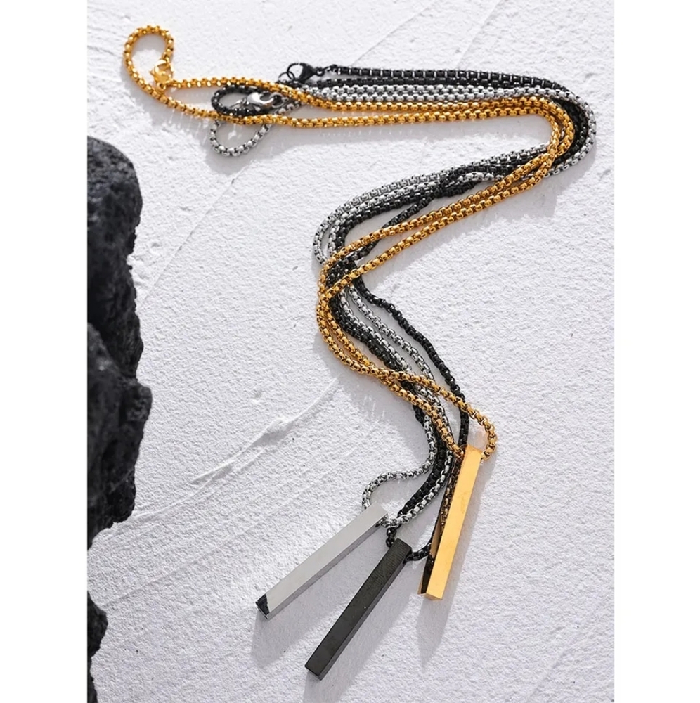 Stylish Men Stainless Steel Pendant Necklace - Picture 7 of 7